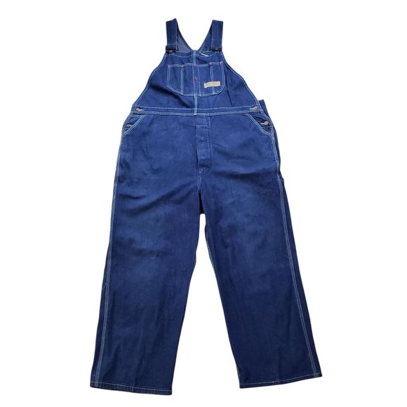 Vintage Big Mac Workwear Denim Bib Overalls Mens 45 Coveralls Jeans - Picture 1 of 13